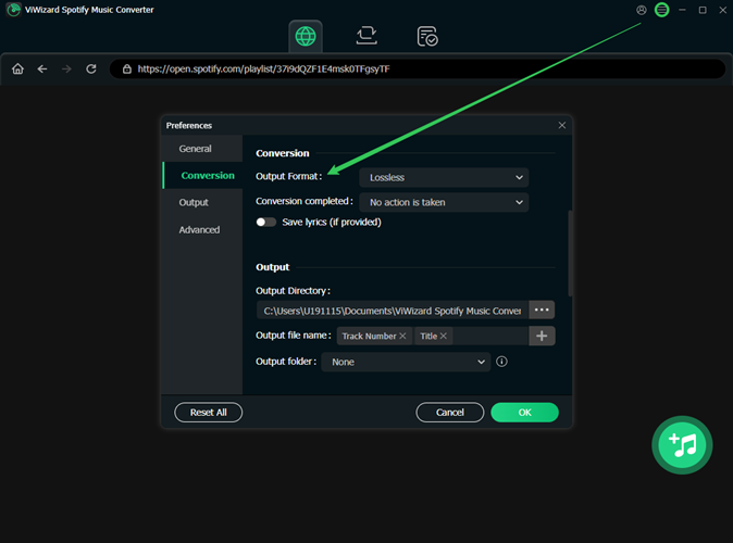 select output format