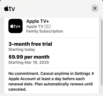 3 month appple tv free trial