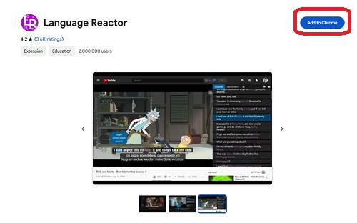 add language reactor to chrome