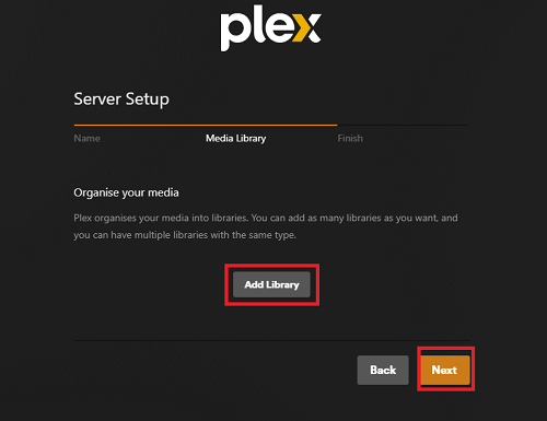 add library on plex