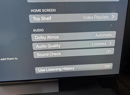 adjust apple tv audio settings