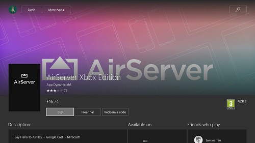 airserver on xbox