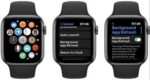 allow background app refresh on apple watch