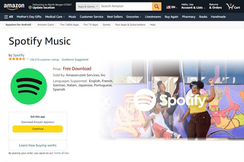 amazon appstore spotify music