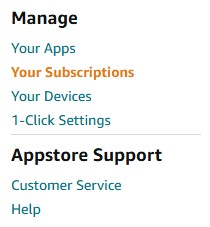 amazon manage your subscription