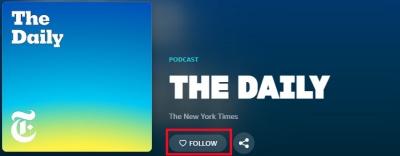 amazon music podcast follow button