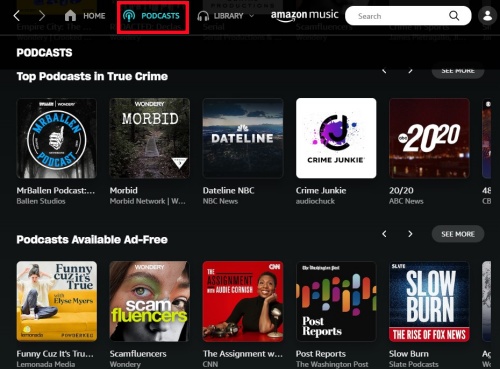 amazon music podcasts