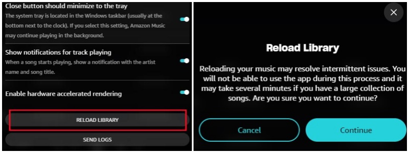 amazon music reload library