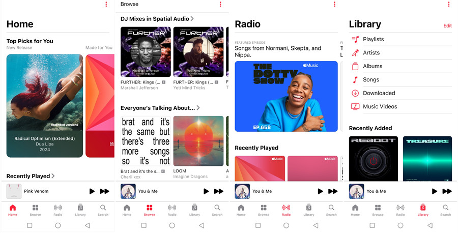 android apple music interface