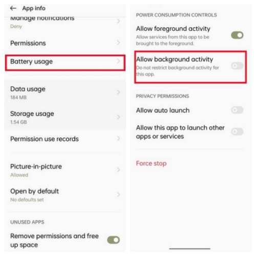 android background sound setting