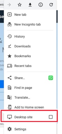 android browser set desktop site