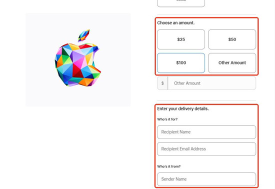 apple shop buy gift card choose an amount