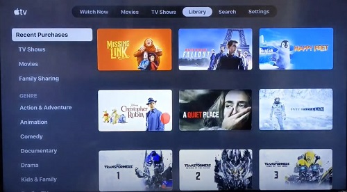 aapple tv library on firestick