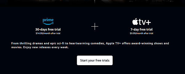 apple tv plus amazon channel subscription