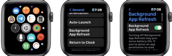 apple watch background app fresh