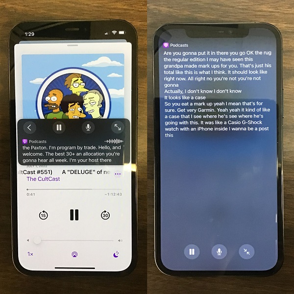 audible live captions on ios