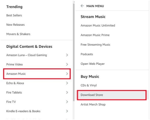 buy amazon music within shopping page