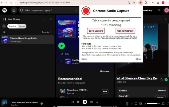 chrome audio capture save capture