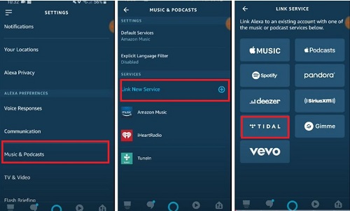 connect tidal music to alexa