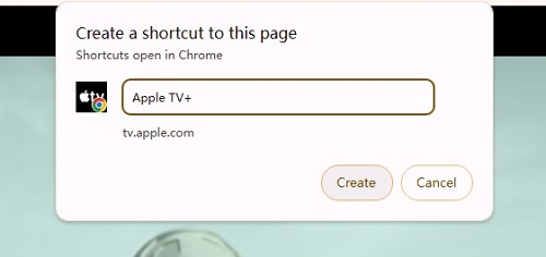 create apple tv app shortcut on chromebook