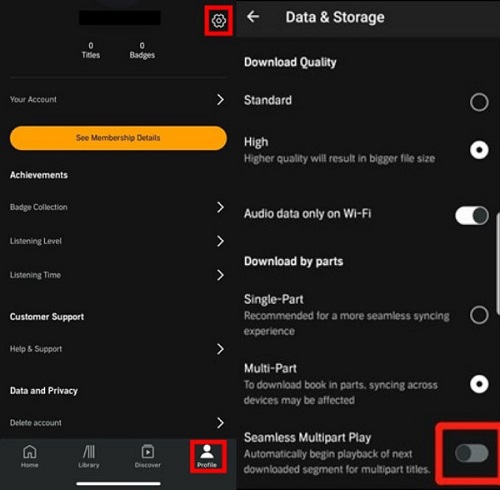 disable audible multipart play