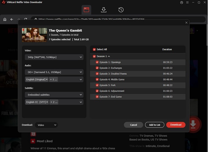 download netflix limited series via viwizard