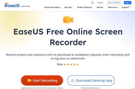 easeus free online screen recorder interface