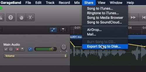 export edited audiobook on garageband