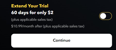 extend tidal free trial