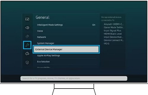 external device manager on samsung tv