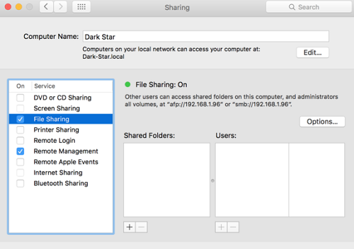 file sharing on mac