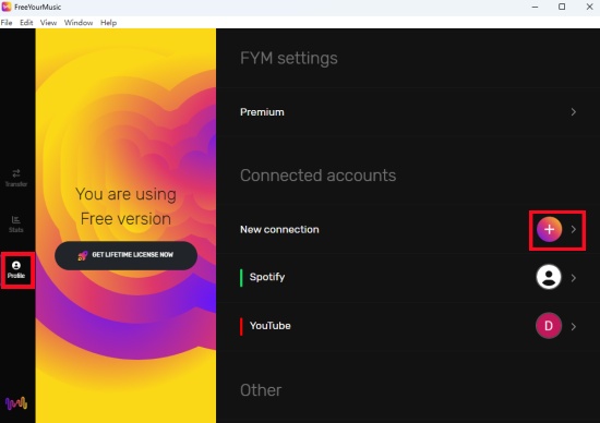 freeyourmusic connect accounts