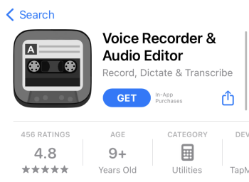 get voice recorder in app store