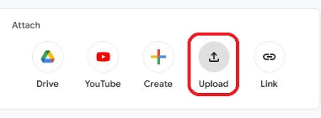 google classroom upload icon