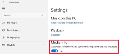 groove toggle media info on