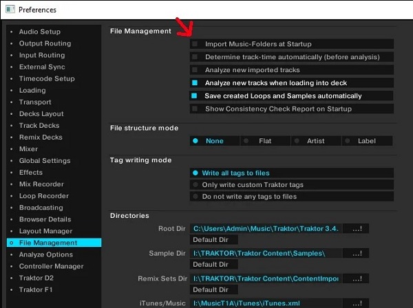 import music folders to traktor pro 4
