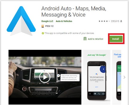 install android auto app