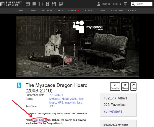 internet archive myspace dragon hoard