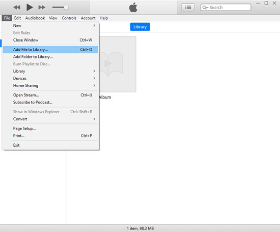 itunes audiobooks add file to library