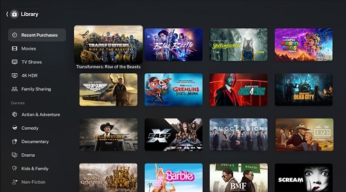 itunes library on apple tv app