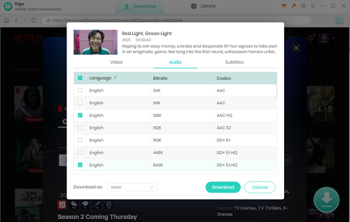 kigo netflix video downloader audio tracks
