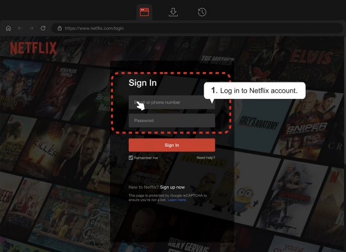 log into netflix account on tunelf