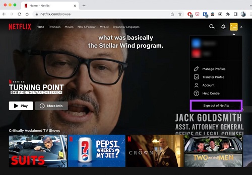 log out of netflix on mac