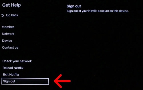 log out of netflix on tv app