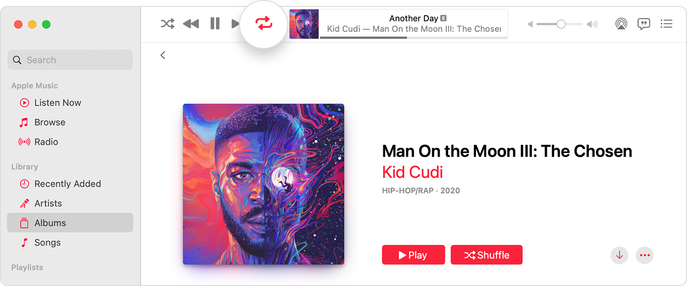 How to play songs, albums, and playlists on repeat in Apple Music
