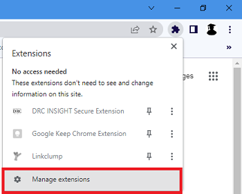 manage extension