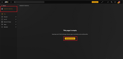 manage libraries on plex