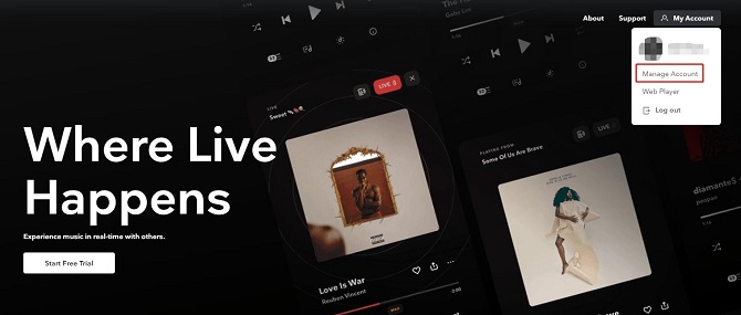 manage tidal account