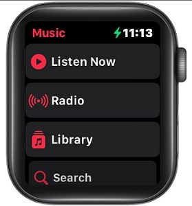 music library on apple watch