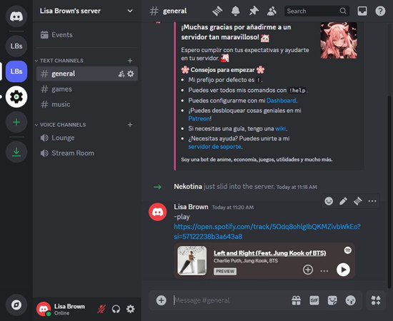 nakotina discord bot play spotify